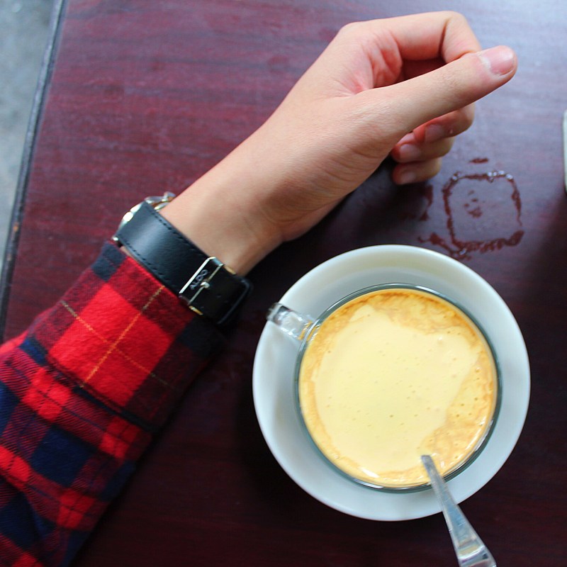 Egg coffee seduced me with its creamy taste