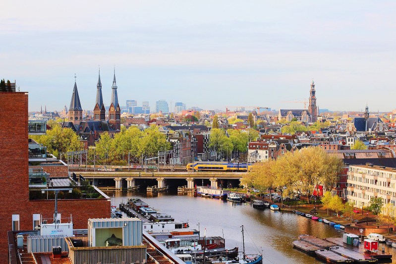 Skyline of Amsterdam.