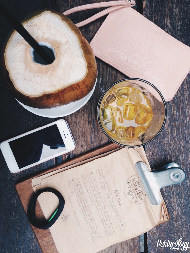 Chilling with coconut at Hội An Roastery.