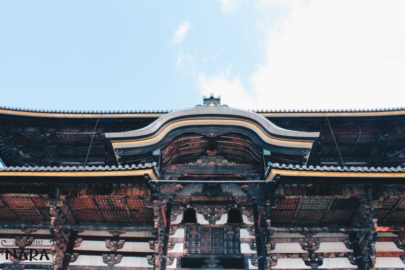 Entering the temple.