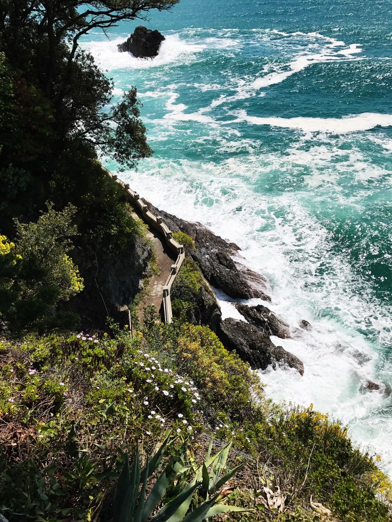 The cliff in Cinque Terre, Italy